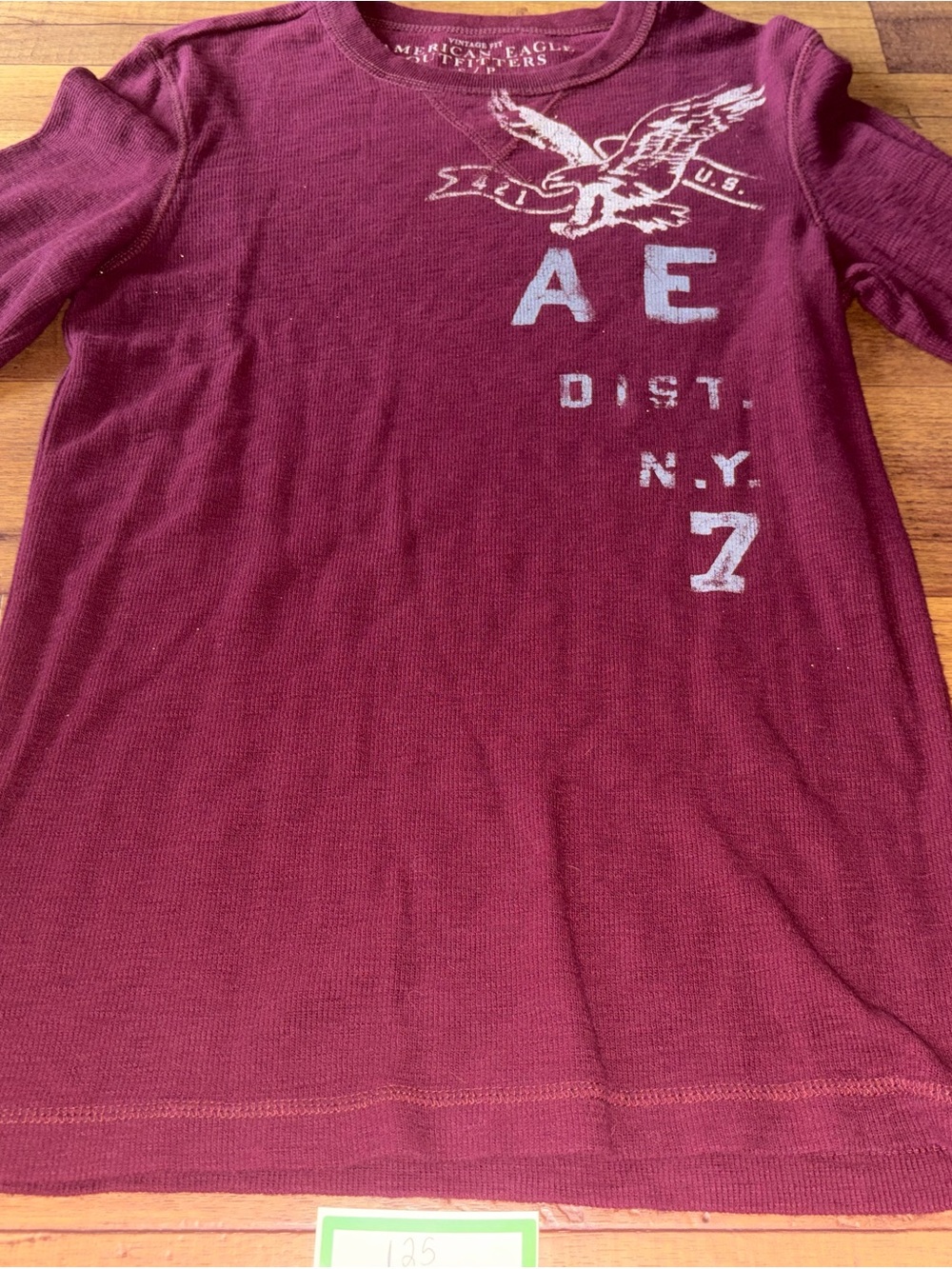 American Eagle Outfitters Maroon Long Sleeve Graphic Tee